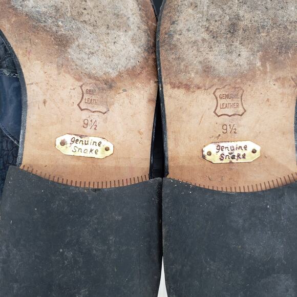 Stacy Adams Men's Blue Genuine Snake Square Toe Oxford Shoes Size 9.5M - Picture 10 of 12